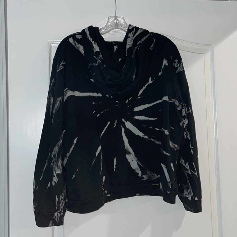 TUHMARAS Black gray tyedye pullover hoodie boxy relaxed fit soft Cotton fabric - Picture 4 of 11